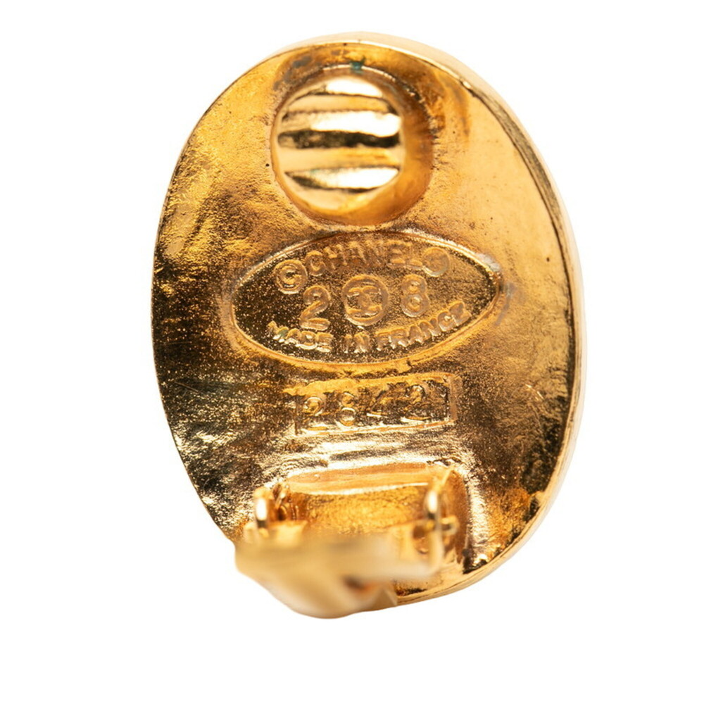 CHANEL Authentic Gold Logo Earrings - Picture 3 of 3